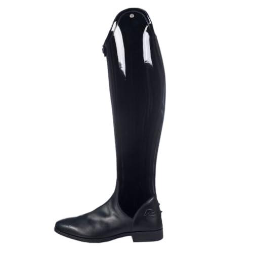 HKM Reitstiefel Damen -Lynette- Schwarz | Dressurstiefel mit Lackleder | Lang/Normal Schaft | Elastikeinsatz | 40 EU von HKM