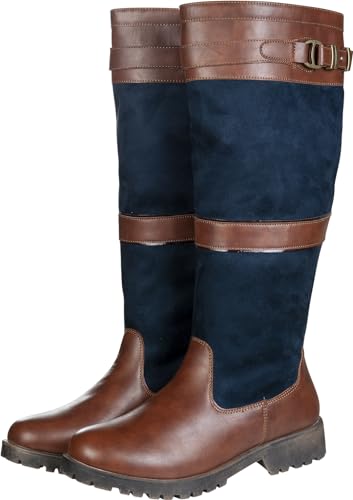 HKM Unisex Meghan Reitstiefel, 6924 Dunkelblau/Braun, 37 EU von HKM