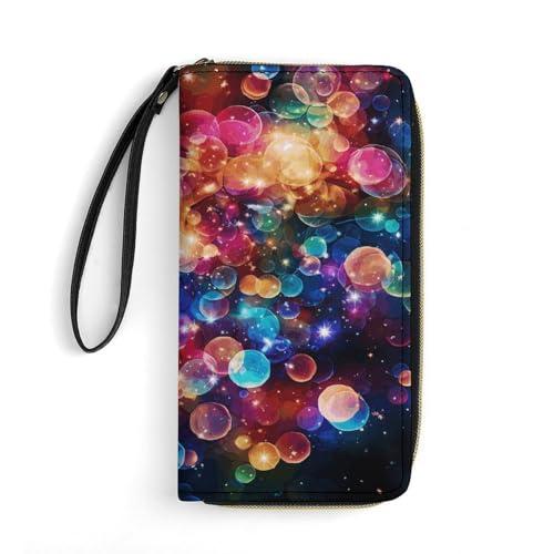 HKMNTGD Damen-Geldbörse, Leder, bedruckt, Kaktus, Flamingo, Rose, Blumen, Reißverschluss, Kreditkartenhalter, Handy-Clutch, Bunte Regenbogen-Sterne, 19.7x10.5cm HKMNTGD Damen-Geldbörse, Leder, bedruckt, Kaktus, Flamingo, Rose, Blumen, Reißverschluss, Kreditkartenhalter, Handy-Clutch, Bunte Regenbogen-Sterne, 19.7x10.5cm von HKMNTGD