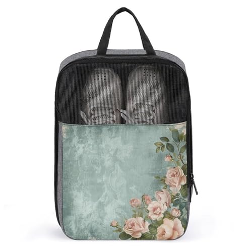 Schuhbeutel für Reisen, Vintage-Stil, Blumen, bedruckt, Schuhtasche für Reisen, wasserdicht, tragbar, Organizer, Sneaker, Reisetasche für Damen und Herren, Vintage-Stil, Blumen, Einheitsgröße, Schuhbeutel für Reisen, Vintage-Stil, Blumen, bedruckt, Schuhtasche für Reisen, wasserdicht, tragbar, Organizer, Sneaker, Reisetasche für Damen und Herren, Vintage-Stil, Blumen, Einheitsgröße, von HKMNTGD
