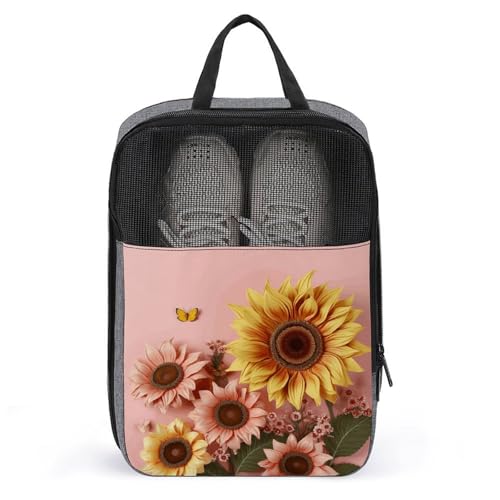 Schuhbeutel für Reisen, große Sonnenblumen-bedruckte Schuhtasche für Reisen, wasserdichte tragbare Organizer, Sneaker-Reisetasche für Damen und Herren, große Sonnenblume, Einheitsgröße, Blumenmuster, Schuhbeutel für Reisen, große Sonnenblumen-bedruckte Schuhtasche für Reisen, wasserdichte tragbare Organizer, Sneaker-Reisetasche für Damen und Herren, große Sonnenblume, Einheitsgröße, Blumenmuster, von HKMNTGD