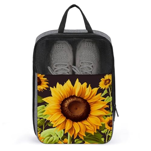 Schuhbeutel für Reisen, schöne Sonnenblumen-bedruckte Schuhtasche für Reisen, wasserdichte tragbare Organizer-Sneaker-Reisetasche für Damen und Herren, schöne Sonnenblume, Einheitsgröße, Blumenmuster, Schuhbeutel für Reisen, schöne Sonnenblumen-bedruckte Schuhtasche für Reisen, wasserdichte tragbare Organizer-Sneaker-Reisetasche für Damen und Herren, schöne Sonnenblume, Einheitsgröße, Blumenmuster, von HKMNTGD