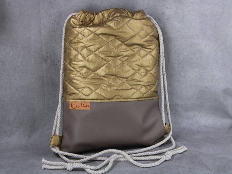 Turnbeutel Steppstoff Gold von HKModeHandmade