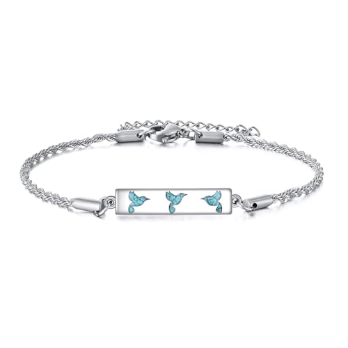 HKPATOP Armband aus Sterlingsilber, Kolibri, Abalone-Muschel-Anhänger, Dinosaurier-Schmuck, Geschenk für Frauen, 9 inches, Aus Sterlingsilber, Kein Edelstein HKPATOP Armband aus Sterlingsilber, Kolibri, Abalone-Muschel-Anhänger, Dinosaurier-Schmuck, Geschenk für Frauen, 9 inches, Aus Sterlingsilber, Kein Edelstein von HKPATOP