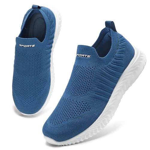 HKR Damen Sneaker Bequeme Turnschuhe Schlupfschuhe Komfort Slip on Sneakers Sommer Pflege Schuhe Denim Blau 36 EU von HKR