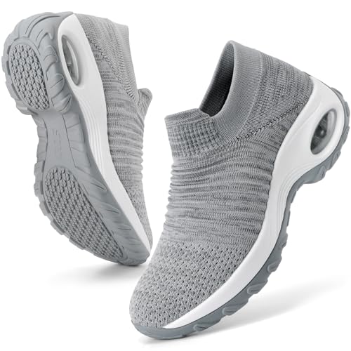 HKR Damen Sneaker Slip on Leichte Turnschuhe Memory Foam Orthopädische Schuhe Bequem Walkingschuhe Mischung Mittelgrau 39 EU HKR Damen Sneaker Slip on Leichte Turnschuhe Memory Foam Orthopädische Schuhe Bequem Walkingschuhe Mischung Mittelgrau 39 EU von HKR