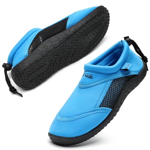 HKR Kinder Badeschuhe Wasserschuhe Barfussschuhe Strandschuhe Surfschuhe für Jungen Schwarz/Blau 28 EU von HKR