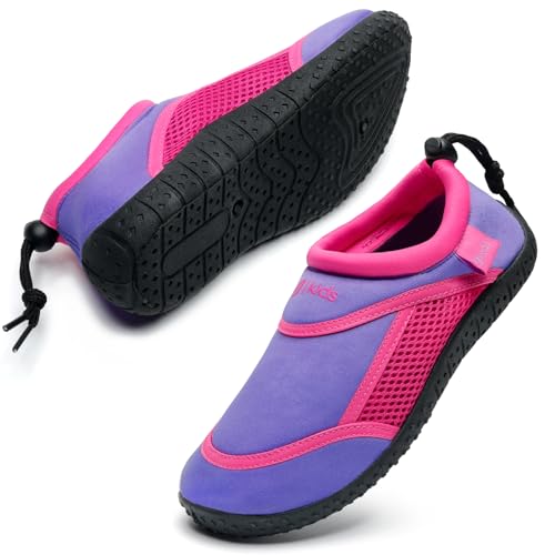 HKR Mädchen Wasserschuhe Leicht Aquaschuhe Strandschuhe Schwimmschuhe Kinder Lilac/Pink 28 EU von HKR