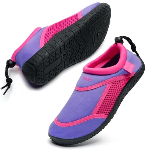 HKR Mädchen Wasserschuhe Leicht Aquaschuhe Strandschuhe Schwimmschuhe Kinder Lilac/Pink 38 EU von HKR