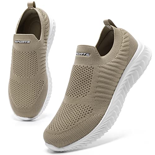 HKR Slip on Sneaker Damen Memory Foam Turnschuhe Sportschuhe Bequem Walkingschuhe Schlupfschuhe Leichte Orthopädische Schuhe Bronze 40 EU von HKR