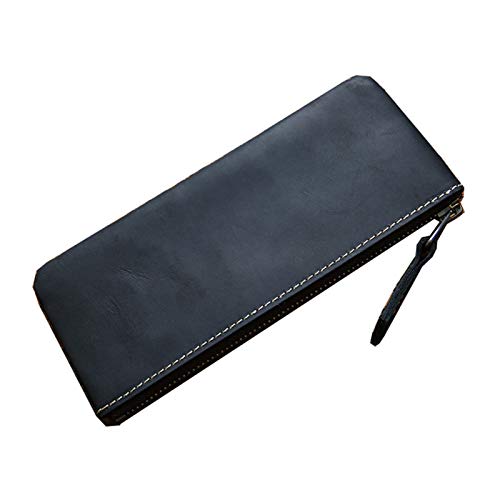 HKSDKABOP Retro-Leder-Taschen, Leder-Schreibwaren-Stifte- und Federmäppchen, Mehrfarbig, 20 x 8 x 1 cm(Noir) von HKSDKABOP