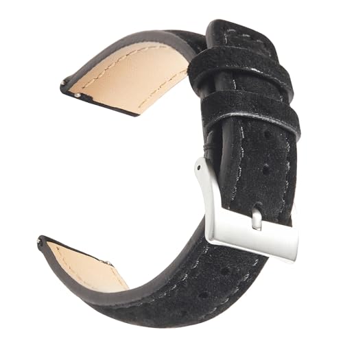 HKSDKABOP Vintage-Lederarmband, Wildleder-Uhrenarmband, Ersatzband, mehrfarbig, 18 mm, 19 mm, 20 mm, 22 mm(A,20mm) von HKSDKABOP