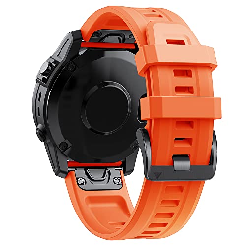 HKTS 22 x 26 mm Armband für Garmin Fenix 7 7X Epix 6 6X Pro 5 5X Plus 3 3HR 945, einfach anzubringen, offizielles Correa-Silikon-Armband, 26 mm, Achat von HKTS