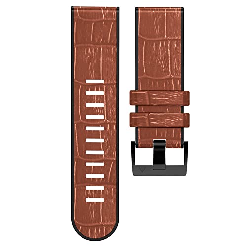 HKTS 22 x 26 mm Schnellverschluss-Smartwatch-Armband für Garmin Fenix 7 7X 6X 6 Pro 5 5X Plus 3 3HR 945 Epix Leder + weiche Silikon-Armbänder, 22mm Fenix 5 5Plus, Achat von HKTS