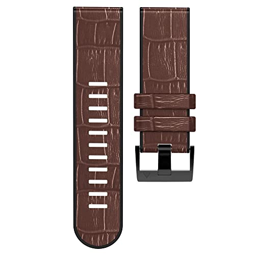 HKTS 22 x 26 mm Schnellverschluss-Smartwatch-Armband für Garmin Fenix 7 7X 6X 6 Pro 5 5X Plus 3 3HR 945 Epix Leder + weiche Silikon-Armbänder, 22mm Width, Achat von HKTS