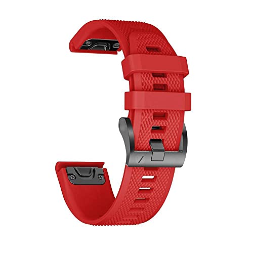 HKTS 22 x 26 mm Schnellverschluss-Smartwatch-Armband für Garmin Fenix 7 7X 6X 6 Pro 5 5X Plus 3 3HR 945 Epix Leder + weiche Silikon-Armbänder, 26mm Fenix 5X 5XPlus, Achat von HKTS