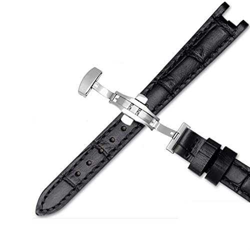 HKTS Kuh-Uhrenarmband aus echtem Leder für 1853 T094210 Damenuhrenarmband, 12 mm, mit Edelstahl-Schmetterling-Verschluss, Gold clasp, Achat von HKTS