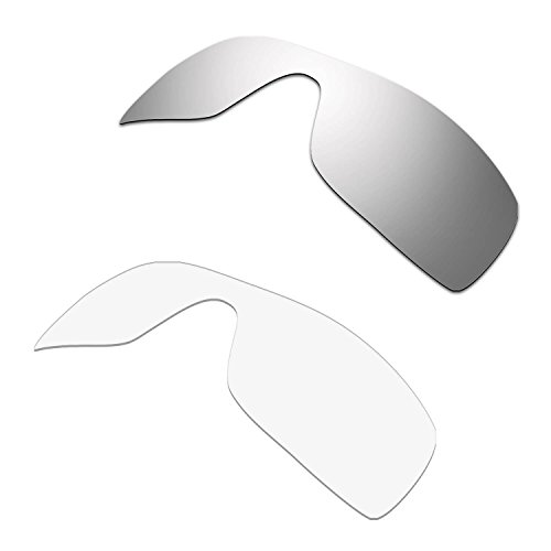 HKUCO Mens Replacement Lenses For Oakley Batwolf Sunglasses Silver/Transparent Polarized von HKUCO