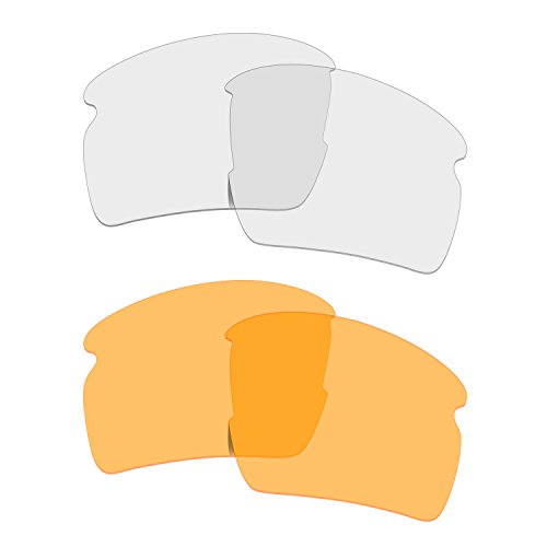 HKUCO Mens Replacement Lenses For Oakley Flak 2.0 XL Sunglasses Transparent/Transparent Yellow Polarized von HKUCO