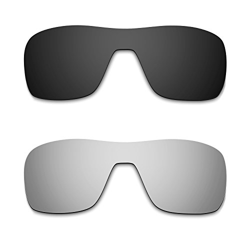 HKUCO Mens Replacement Lenses For Oakley Turbine Rotor Black/Titanium Sunglasses von HKUCO
