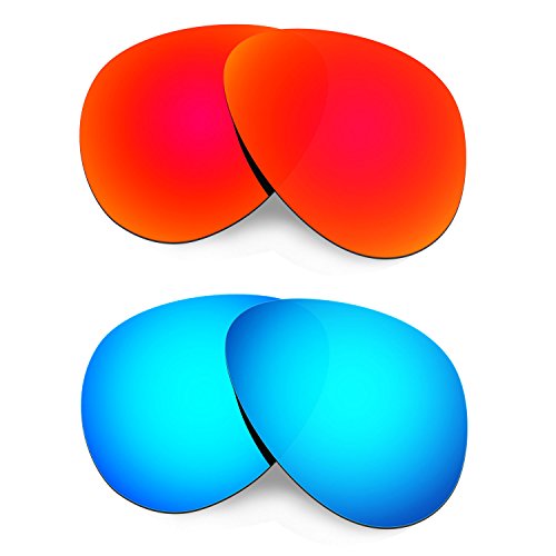 HKUCO Mens Replacement Lenses For Ray-Ban Aviator RB3025 Large Metal 58mm Red/Blue Polarized von HKUCO