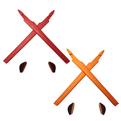 HKUCO Red/Orange Replacement Silicone Leg Set For Oakley Crosslink Sunglasses Earsocks Rubber Kit von HKUCO