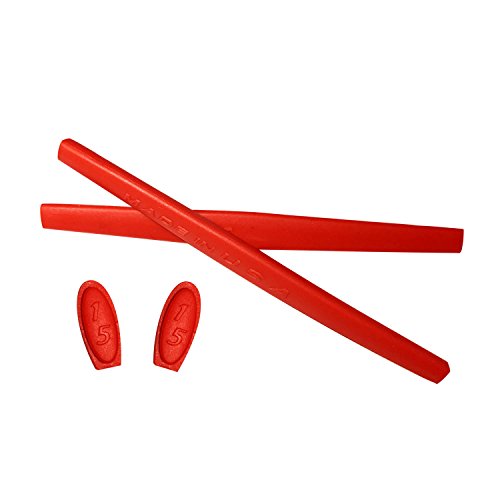 HKUCO Red Replacement Silicone Leg Set For Oakley X Metal XX Sunglasses Earsocks Rubber Kit von HKUCO