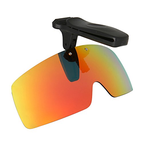 HKUCO Sonnenbrille Clip Rot Polarisiert Lenses Hat Visors Clip-on Sonnenbrille Zum Fishing/Biking/Hiking/Golf UV400 Protect von HKUCO