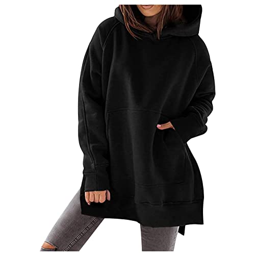 Sweaters Unterdamen Polyester Klassische Rundhals Hoodie Lauschig Langarmlang Kaputzenpulli Women'S Grob Stenser Herbst Hausanzug Plein Lange von HKUOPW