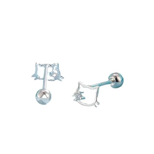 Ohrringe aus 925er Sterlingsilber in Form eines Kätzchens for Frauen und Mädchen, Ohrstecker in Kätzchenform, Partyschmuck Ohrringe aus 925er Sterlingsilber in Form eines Kätzchens for Frauen und Mädchen, Ohrstecker in Kätzchenform, Partyschmuck von HKUYERV