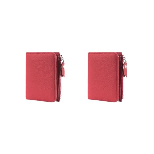 HKWFKAWA Damen-Geldbörse, leicht, Kartenhalter, Geldbörse für Pendler, Einkaufstasche, Rot, 11 x 9 x 2 cm, 2er-Set (rot, 11 x 9 x 2 cm), 11x9x2cm, Siehe Beschreibung von HKWFKAWA