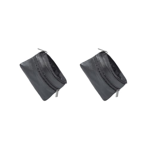 HKWFKAWA Geldbörse, Unisex, kompakt, leicht, Kartentasche für Reisen, Business, 2er-Set (schwarz), 11cmx8cmx0.7cm, Siehe Beschreibung von HKWFKAWA