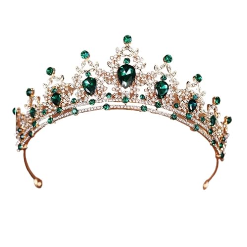 Braut Kopfbedeckung Grün Farbe Damen Mode Party Krone Mädchen Performance Tiaras, Einheitsgröße, Achat von HKYBCF