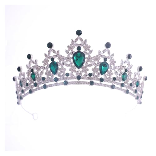 Braut Kopfbedeckung Grün Farbe Damen Mode Party Krone Mädchen Performance Tiaras, Einheitsgröße, Achat von HKYBCF