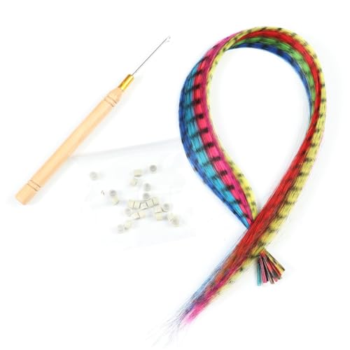 Feder Haarverlängerung 10 Wurzeln/Packung Feder-Haarverlängerungen, bunt, I-Spitze-Haarteil, 40,6 cm, Kunsthaar-Accessoires for Frauen und Mädchen, täglicher Partygebrauch(YMFTZ-10) von HKYBCF