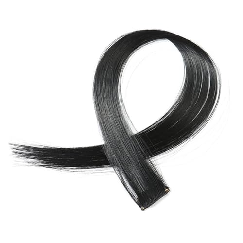 Feder Haarverlängerung 5 Stück Haarverlängerungen, gerade Fransen, Kunsthaar, natürliche Farbe, Clip-on-Haarteile, synthetische Haarspangen, Verlängerung for Frauen (Color : 8) von HKYBCF