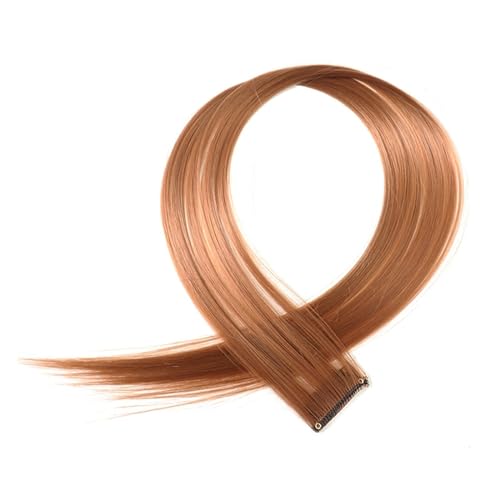 Feder Haarverlängerung 5 Stück Haarverlängerungen, gerade Fransen, Kunsthaar, natürliche Farbe, Clip-on-Haarteile, synthetische Haarspangen, Verlängerung for Frauen (Color : 9) von HKYBCF