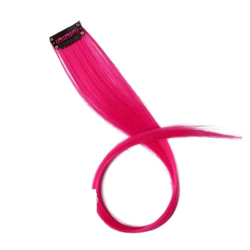 Feder Haarverlängerung 5 Stück synthetische Haarverlängerungen mit Clips, hitzebeständig, glattes Haar, Farbe gefärbt, schwarze Haarspange for Damen (Color : 31, Size : 20inch) von HKYBCF