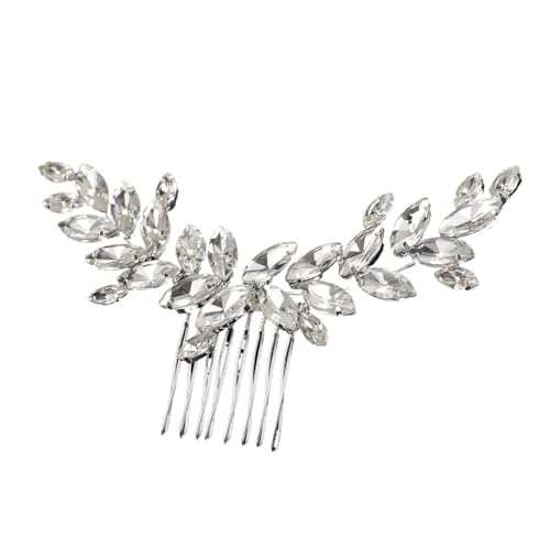 HKYBCF Hochzeit Kamm Kopf Schmuck Braut Haar Clips Kopfstück Kristall Frauen Tiaras Braut Haar Zubehör Frauen Haar Ornamente(Style 1) von HKYBCF