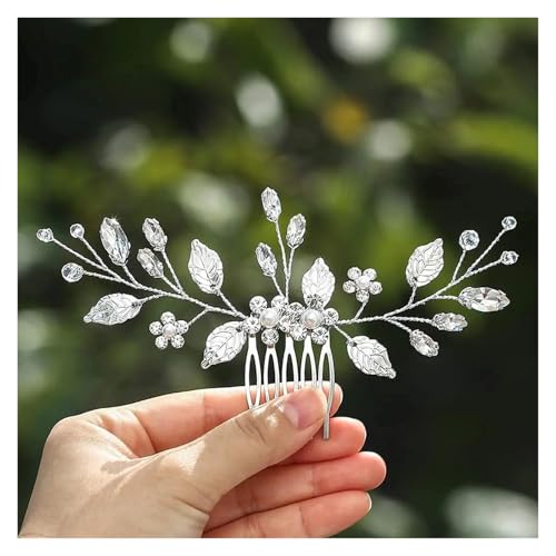 HKYBCF Hochzeit Kamm Kopf Schmuck Braut Haar Clips Kopfstück Kristall Frauen Tiaras Braut Haar Zubehör Frauen Haar Ornamente(Style 11) von HKYBCF