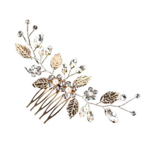 HKYBCF Hochzeit Kamm Kopf Schmuck Braut Haar Clips Kopfstück Kristall Frauen Tiaras Braut Haar Zubehör Frauen Haar Ornamente(Style 12) von HKYBCF