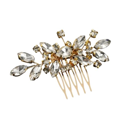 HKYBCF Hochzeit Kamm Kopf Schmuck Braut Haar Clips Kopfstück Kristall Frauen Tiaras Braut Haar Zubehör Frauen Haar Ornamente(Style 13) von HKYBCF