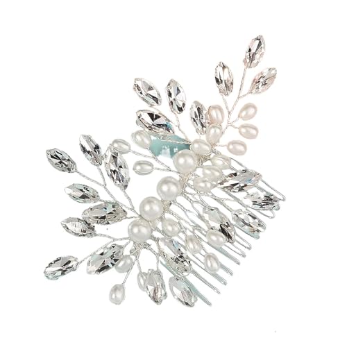 HKYBCF Hochzeit Kamm Kopf Schmuck Braut Haar Clips Kopfstück Kristall Frauen Tiaras Braut Haar Zubehör Frauen Haar Ornamente(Style 17) von HKYBCF