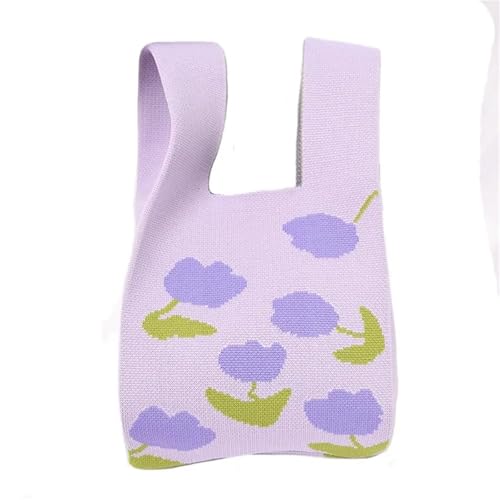 HKYBCF Knoten Handgelenk Tasche Mini Schultertasche Strick Handtasche Einkaufstasche(Color3) von HKYBCF