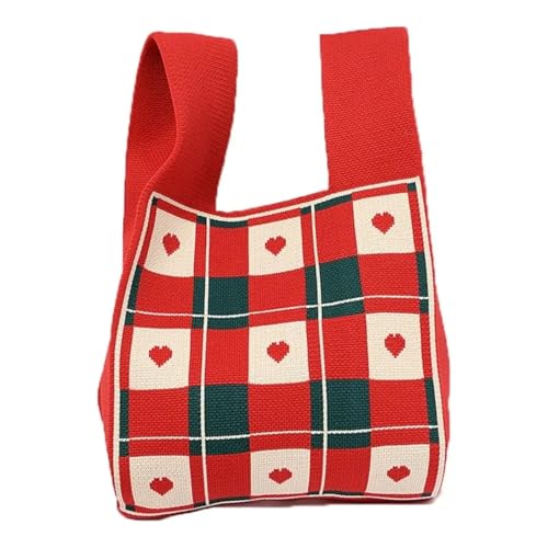 HKYBCF Knoten Handgelenk Tasche Mini Schultertasche Strick Handtasche Einkaufstasche(Color6) von HKYBCF