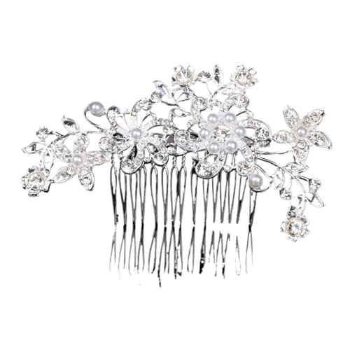 HKYBCF Strass Braut Haarkamm Perle Diademe Kristall Haarspange Mädchen Party Schmuck for Frauen Hochzeit Haar Modeschmuck von HKYBCF