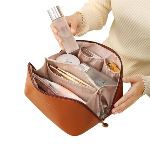 Make up Aufbewahrungstasche Leather Large Capacity Travel Cosmetic Bag Portable Women Makeup Case Waterproof Multifunctional Toiletry Organizer Storage Bag(EIV001-06) von HKYBCF