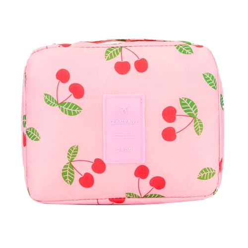 Make up Aufbewahrungstasche Waterproof Cosmetic Bag for Women Packing Cubes for Travel Large Capacity Makeup Bag Travel Organizer Toiletry Wash Storage Bags(Cherry) von HKYBCF