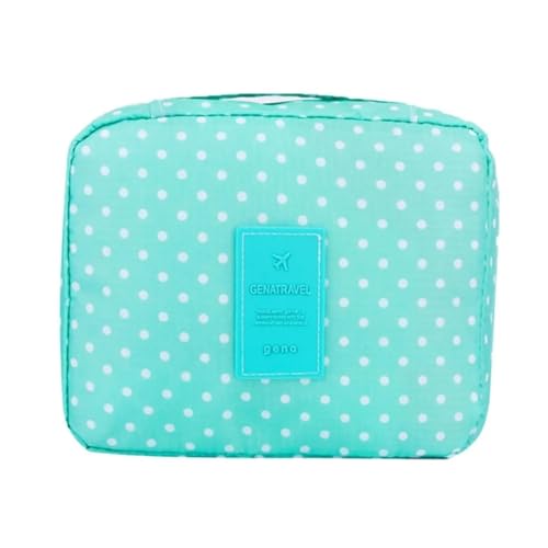 Make up Aufbewahrungstasche Waterproof Cosmetic Bag for Women Packing Cubes for Travel Large Capacity Makeup Bag Travel Organizer Toiletry Wash Storage Bags(Green dots) von HKYBCF