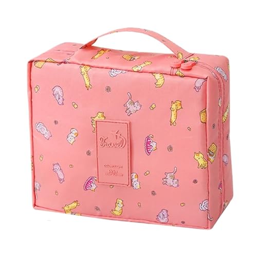 Make up Aufbewahrungstasche Waterproof Cosmetic Bag for Women Packing Cubes for Travel Large Capacity Makeup Bag Travel Organizer Toiletry Wash Storage Bags(Maneki-neko orange) von HKYBCF